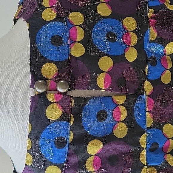 Anna Sui 20th Anniversery Collection Multicolor Sleeveless Mini Dress Sz XL - Picture 7 of 11